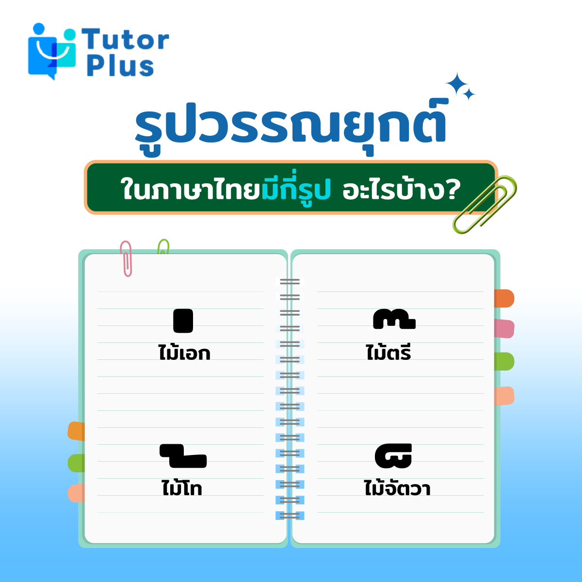 รูปวรรณยุกต์ในภาษาไทยมีกี่รูป อะไรบ้าง?